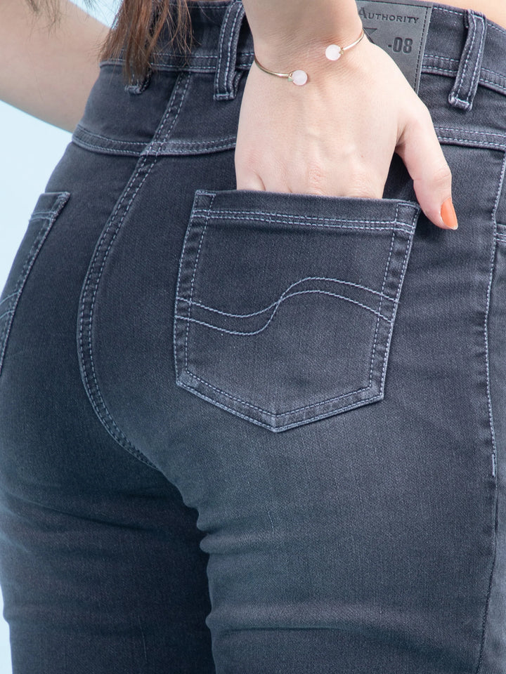Brezza Fashion -  Dark Grey Women's Mid Rise Skinny Jeans
