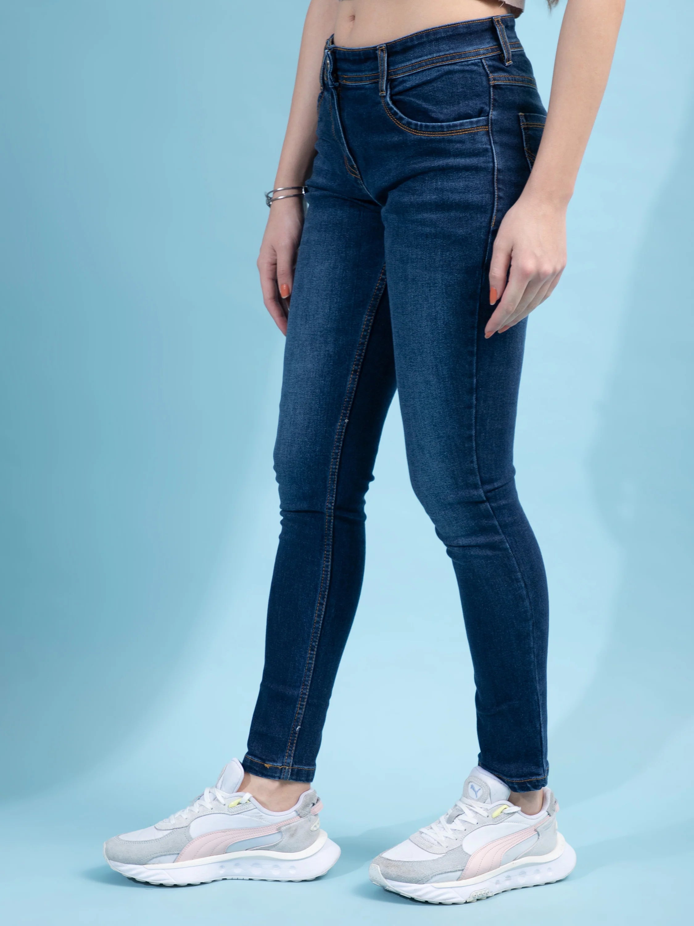 Brezza Fashion -  Women's High Waist Stretch Skinny Denim Jeans