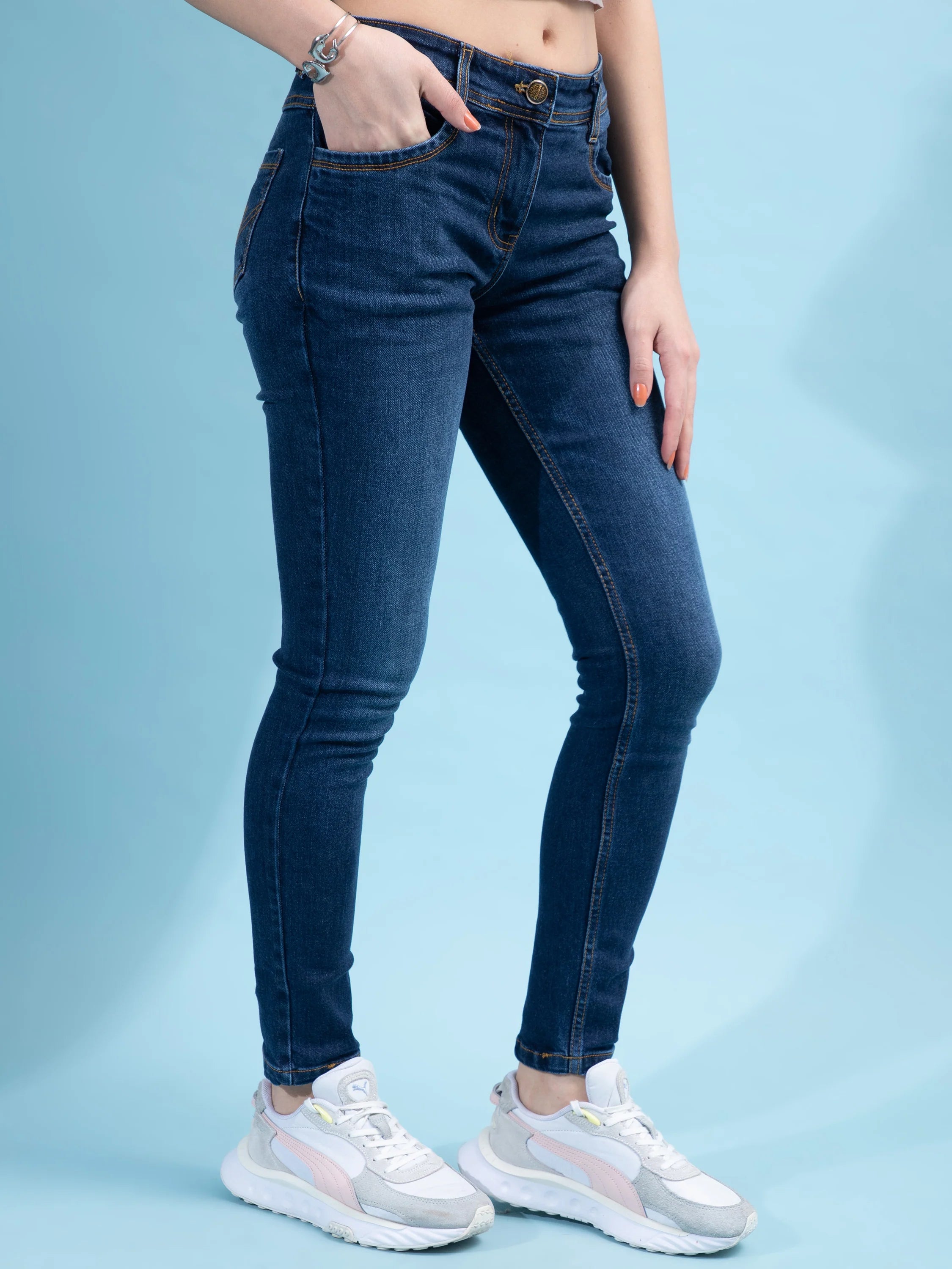 Brezza Fashion -  Women's High Waist Stretch Skinny Denim Jeans