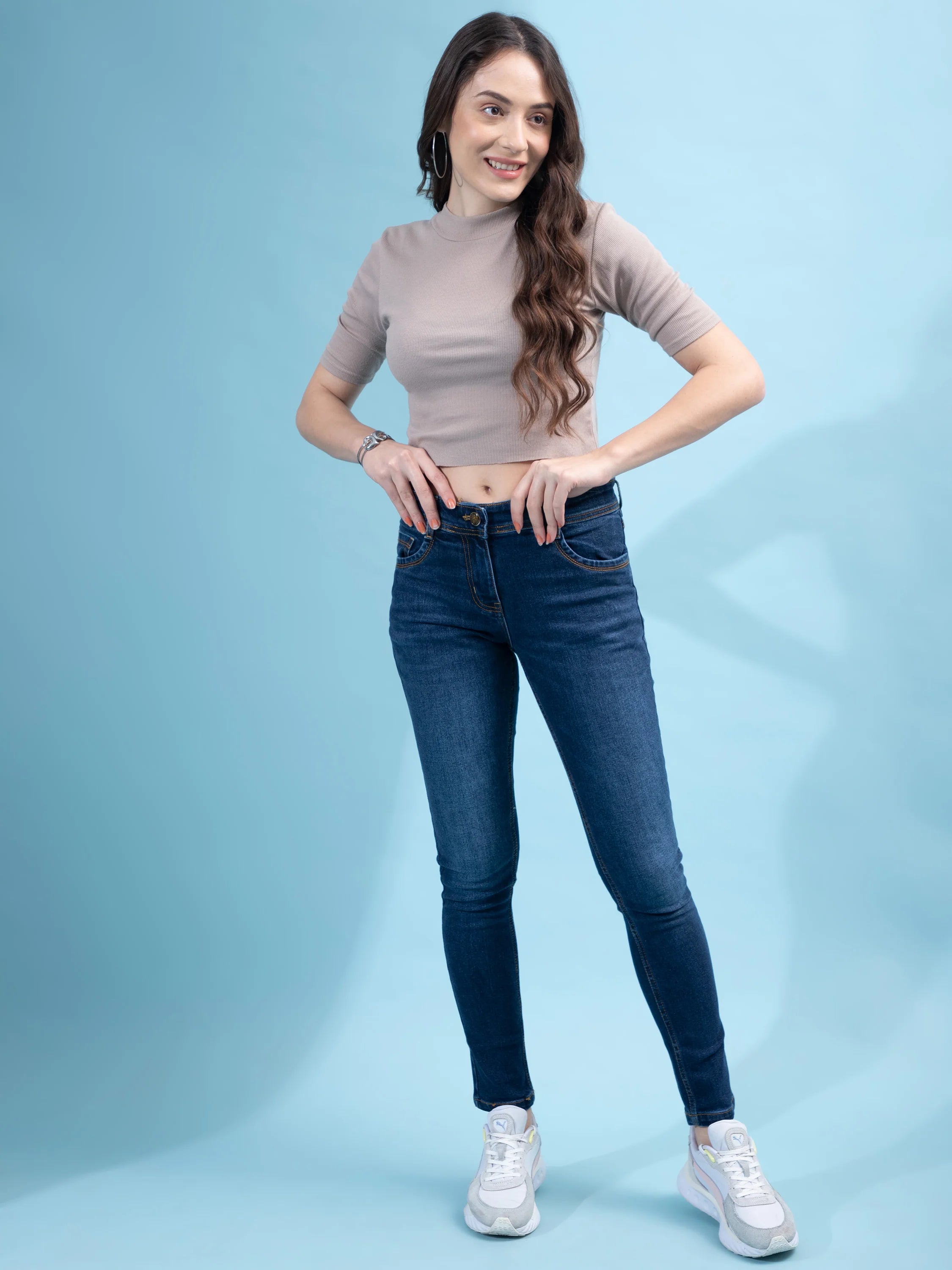 Brezza Fashion -  Women's High Waist Stretch Skinny Denim Jeans