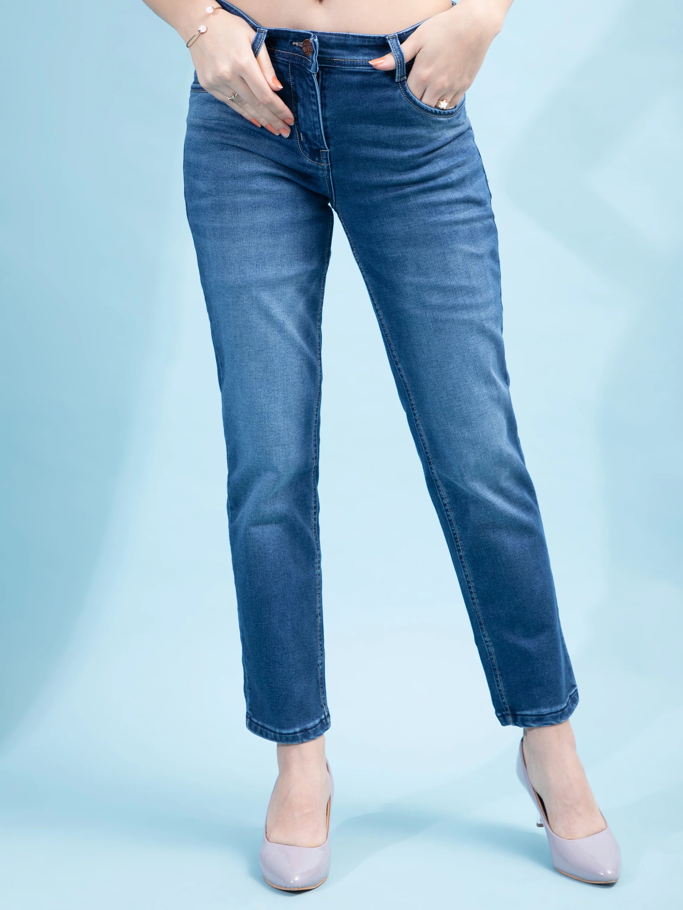 Brezza Fashion -  Women's Slim Fit Mid Rise Skinny Jeans