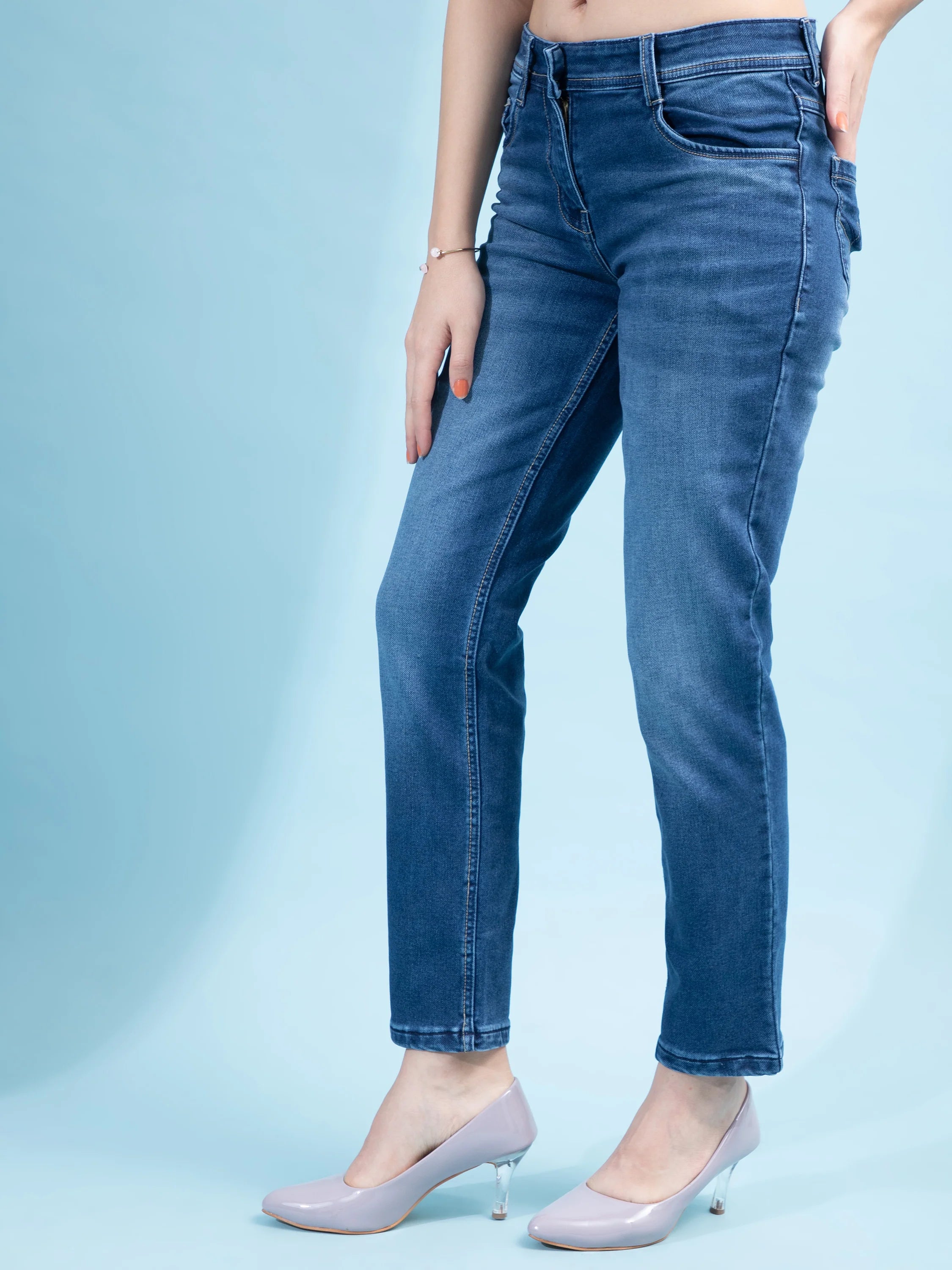 Brezza Fashion -  Women's Slim Fit Mid Rise Skinny Jeans